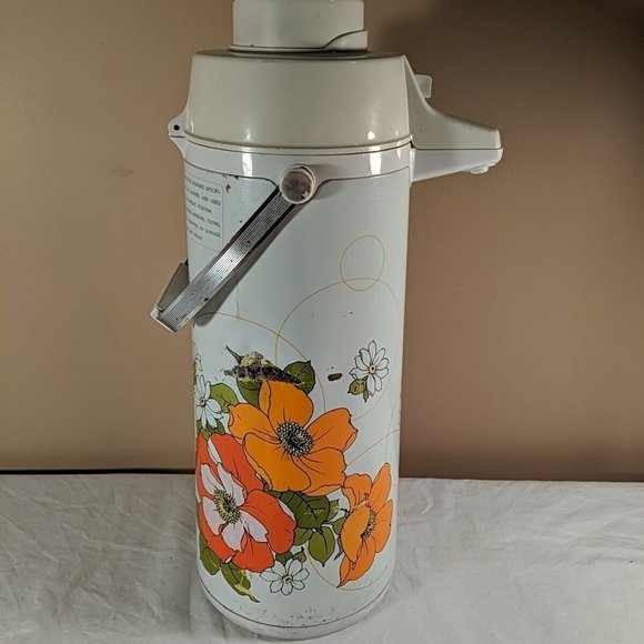 Vintage MCM The Peacock Vacuum Bottle Co Ltd Portable Air Pot Drink Dispenser - Picture 7 of 16